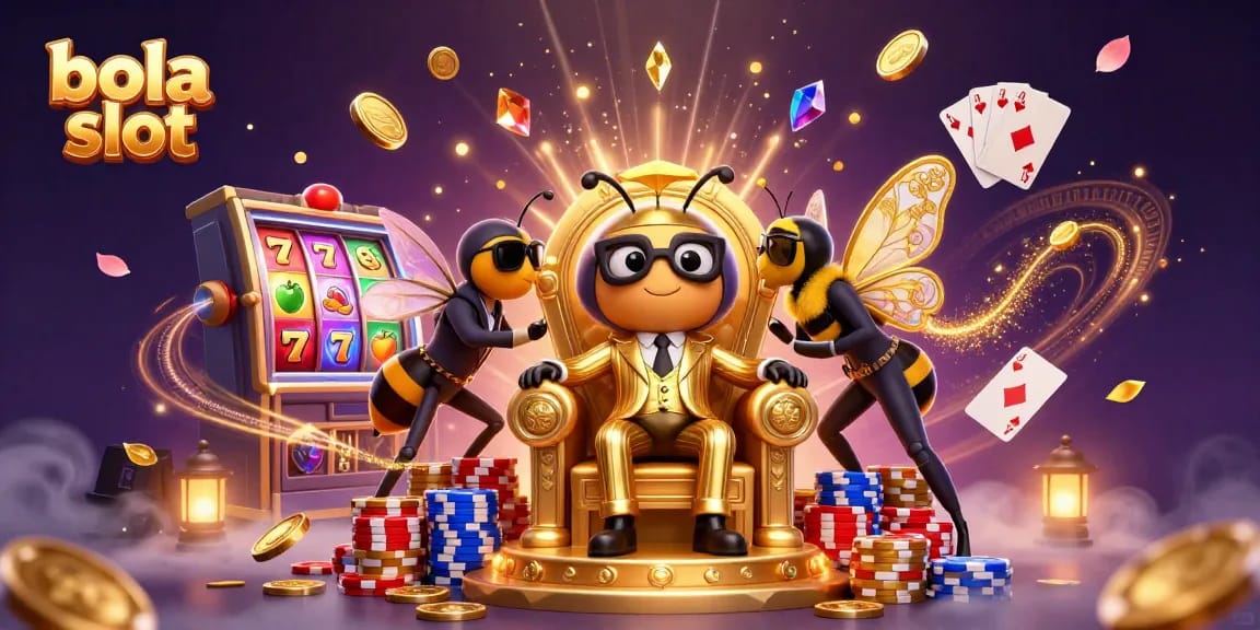 Experience the thrill of bola slot games with vibrant slots and rich casino elements in a dynamic digital art scene.