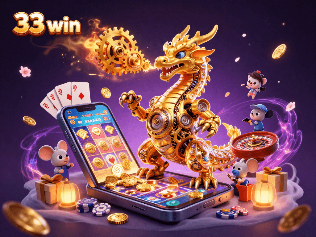 Engage with the magical world of 33 win's golden dragon, revealing thrilling slot games and casino action.