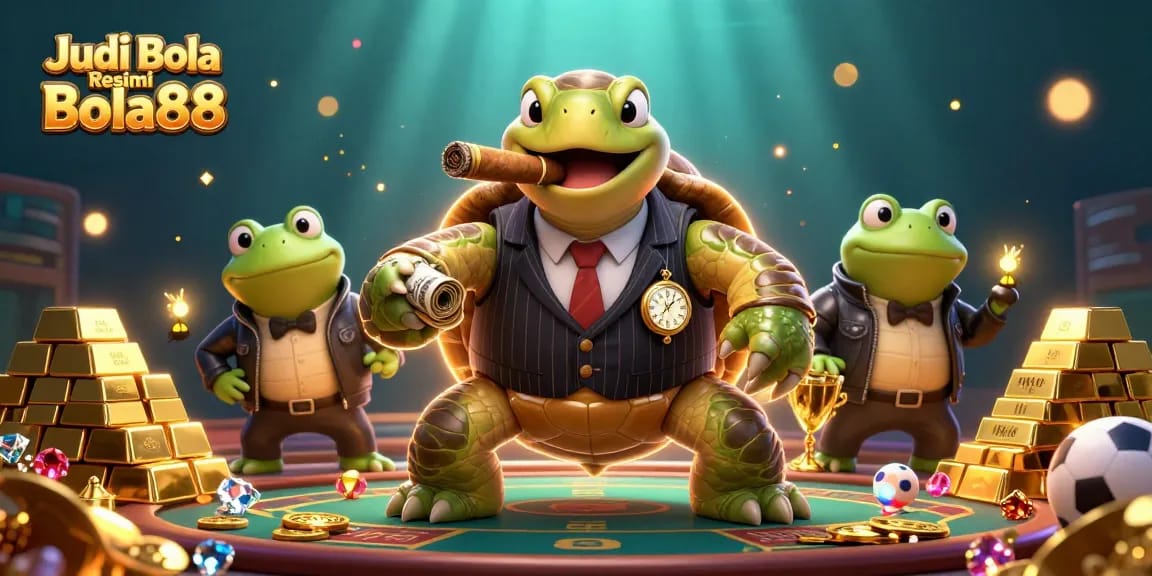 Get ready for action with Judi Bola Resmi Bola88, as the massive snapping turtle leads a thrilling sports betting adventure.
