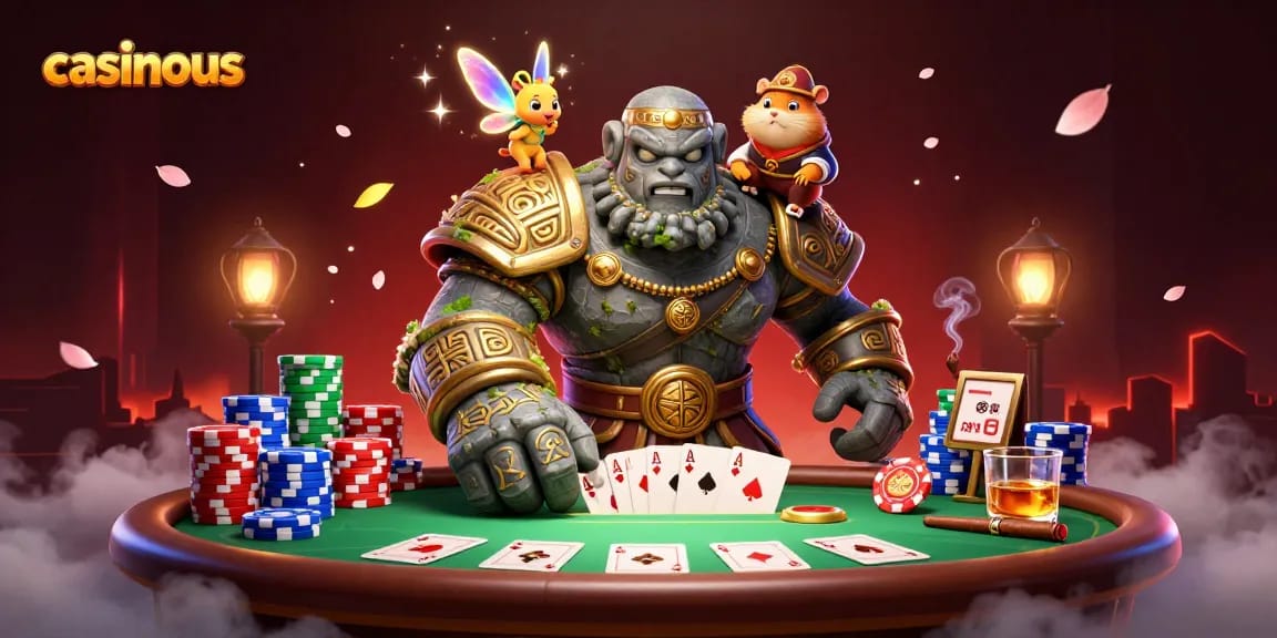 Experience high-stakes gaming action with casinous featuring dynamic poker scenes and captivating characters.
