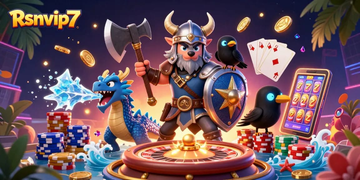 Putar untuk menang di Rsnvip7 dengan karakter 3D yang menarik dan elemen kasino yang berwarna-warni!