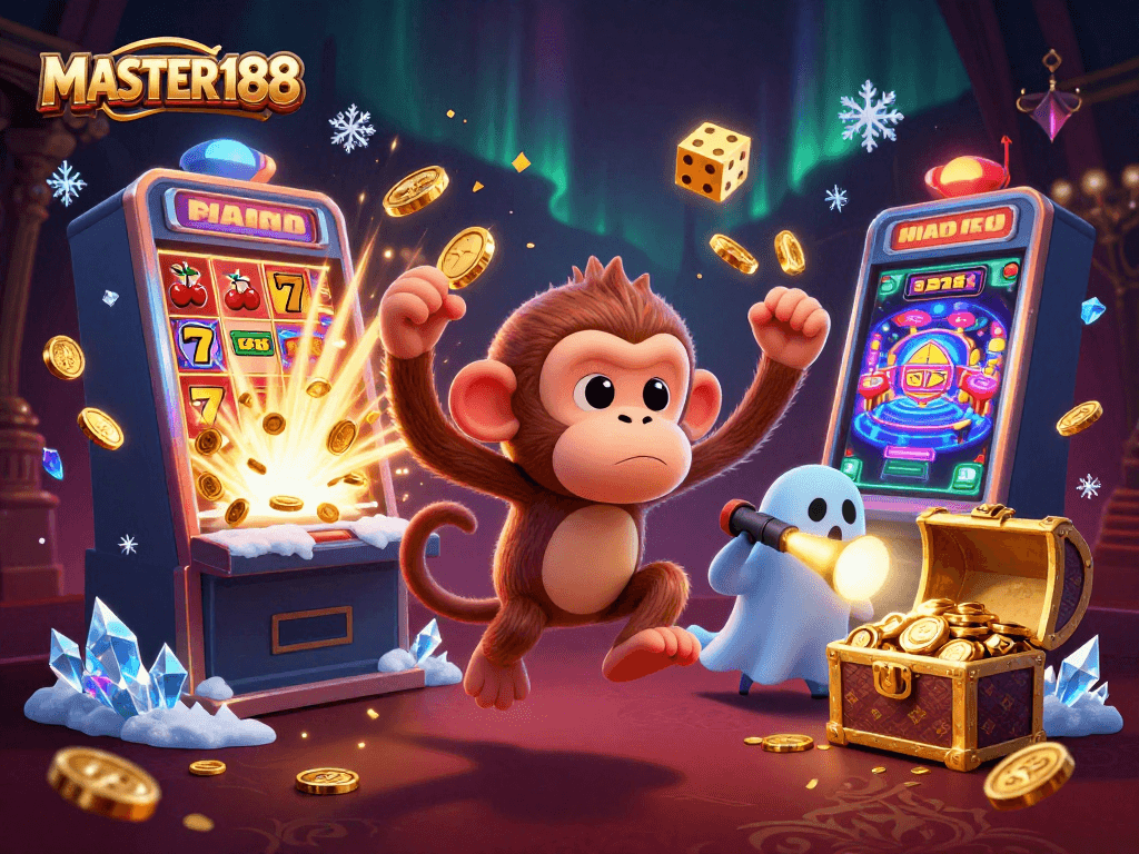 Engage in exciting gameplay at MASTER188 with a frightened ghost-hunter puppy tracking a mischievous poltergeist monkey.