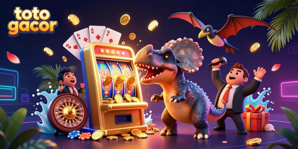 Mendapatkan jackpot dengan toto gacor saat pachycephalosaurus memukul mesin slot emas.