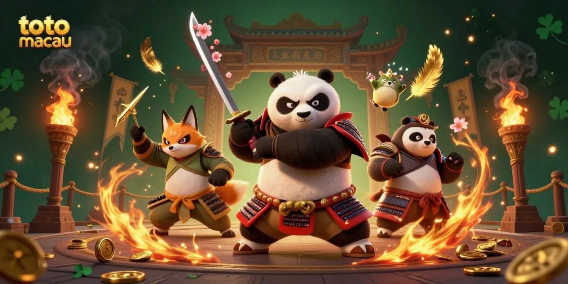 Mendapatkan pengalaman seru bermain toto macau dengan karakter samurai panda dan ninja fox di arena bertarung.