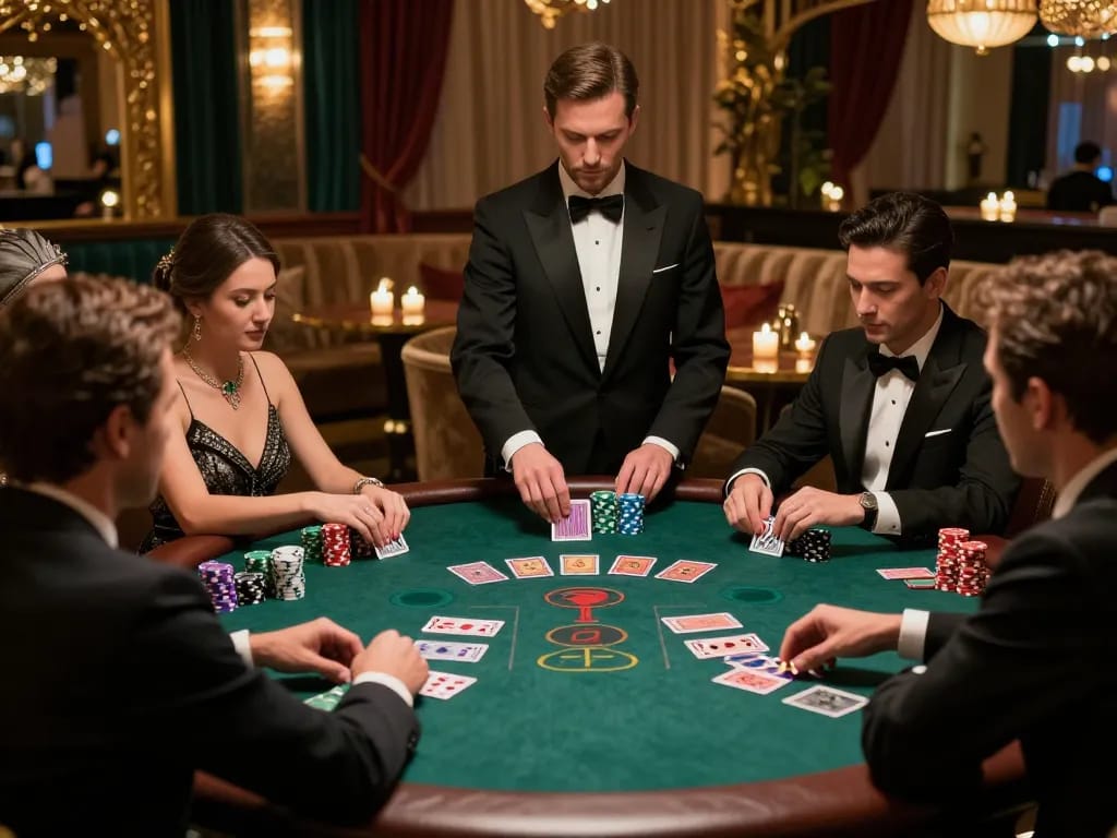 A player engaging in a thrilling blackjack game at hwg500, showcasing concentration and high-stakes tension.