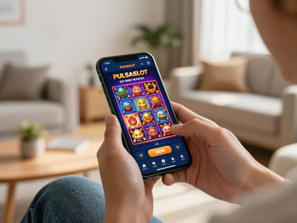 PULSASLOT SLOT ONLINE TERPERCAYA interface displayed on smartphone during exciting mobile gaming