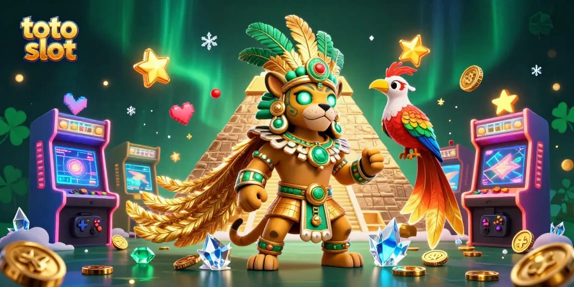 Memenangkan jackpot di toto slot dengan efek visual yang menakjubkan dan karakter menarik dalam suasana kasino.