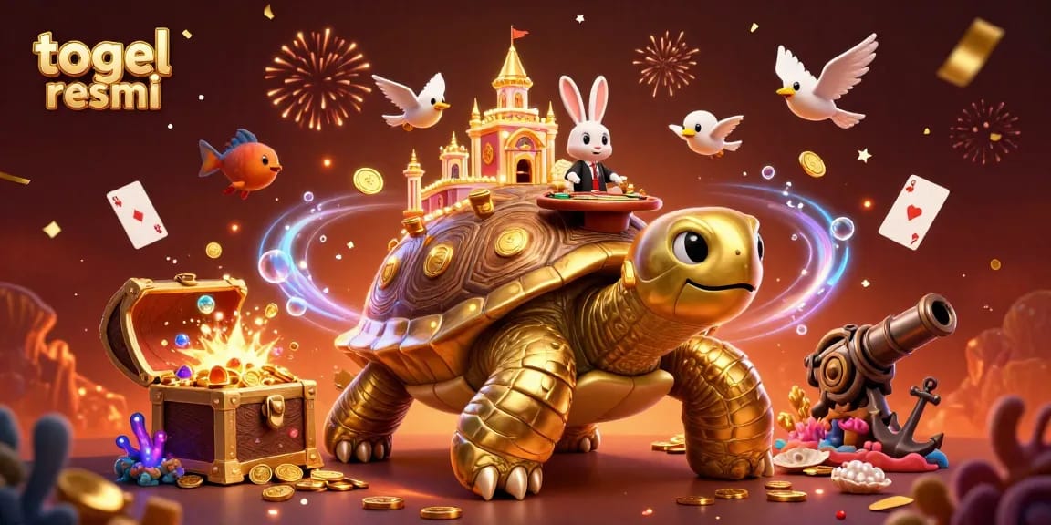 Memenangkan togel resmi dengan keberuntungan dikelilingi karakter kartun 3D unik.