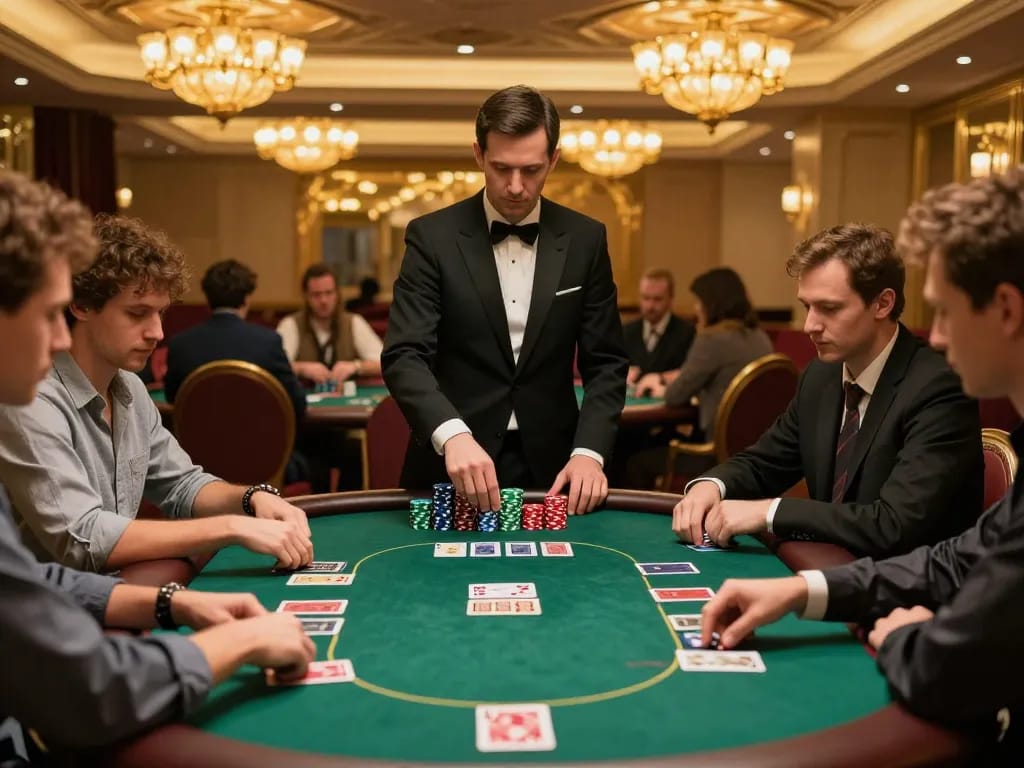 NAGA2000 poker game with high-stakes players strategizing during gameplay in a luxury casino environment.