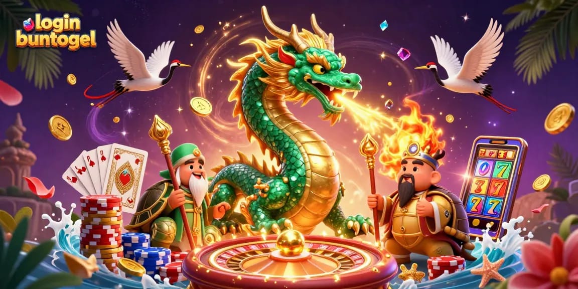 Experience the thrill of login buntogel with vibrant casino elements and enchanting characters in this dynamic scene.