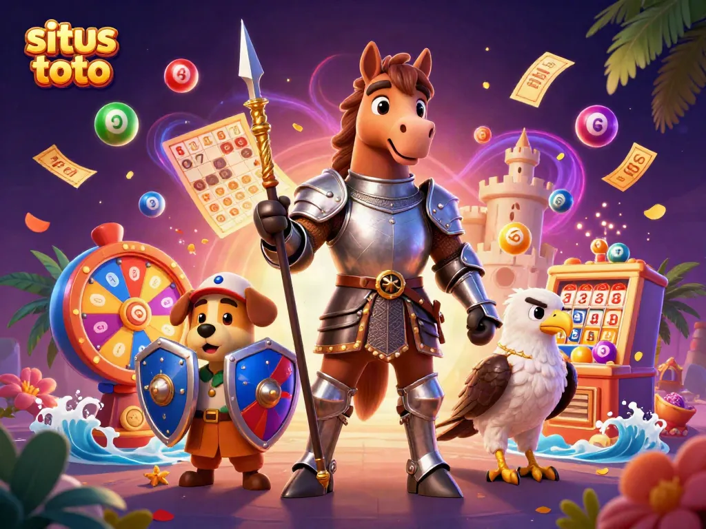 Engage with situs toto's colorful lottery atmosphere featuring dynamic characters and vibrant game elements in action.