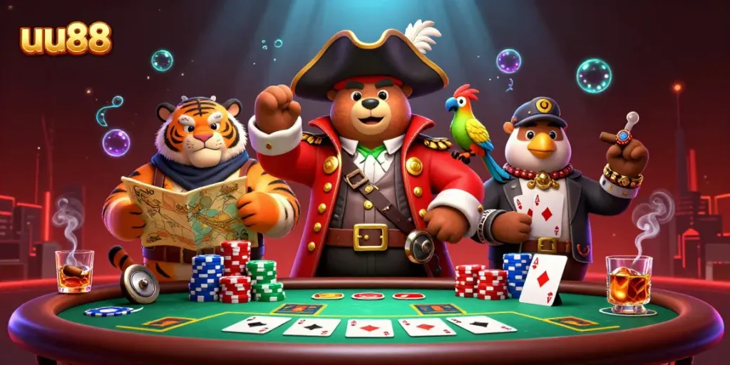 Engage with exciting game action at uu88 featuring colorful poker and character elements.