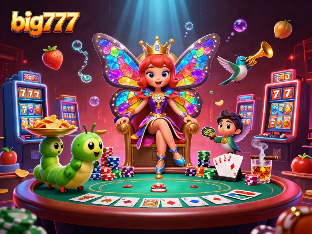 Gambarkan peluang besar untuk menang di big777 dengan ilustrasi kasino megah yang penuh warna.