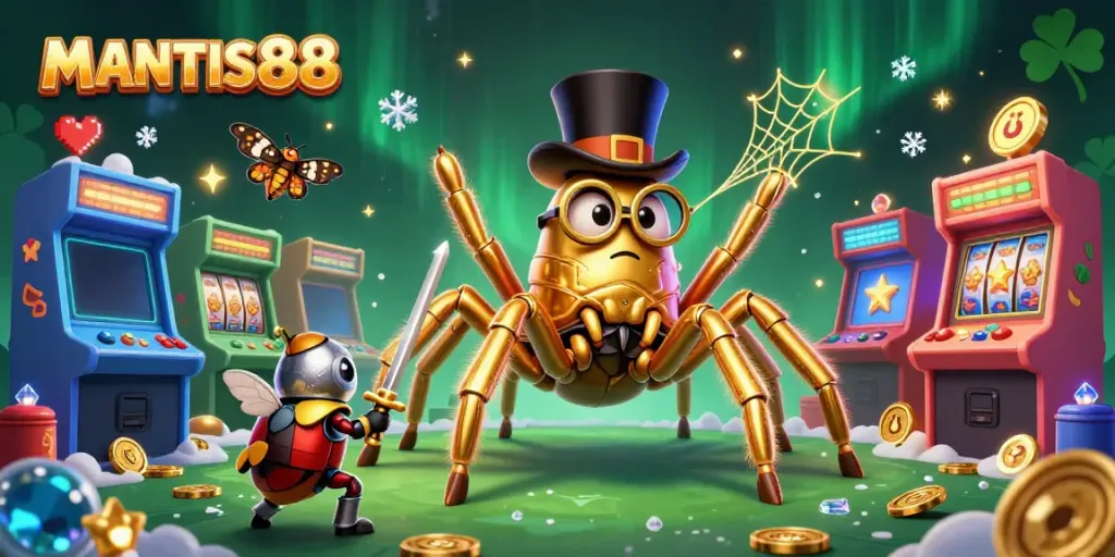 MANTIS88 offers a vibrant casino experience with slots and games in an engaging 3D scene.