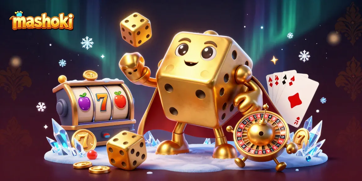 Experience the thrill of mashoki with a vibrant golden dice golem juggling slots and visual excitement.