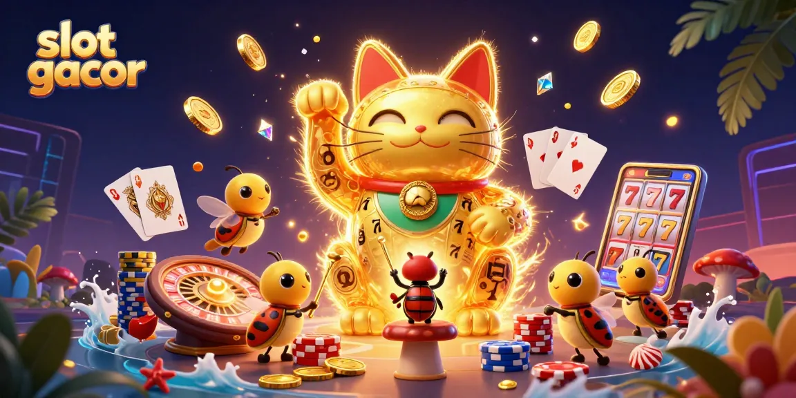 Menangkan slot gacor dengan simbol keberuntungan dan koin emas dalam permainan kasino