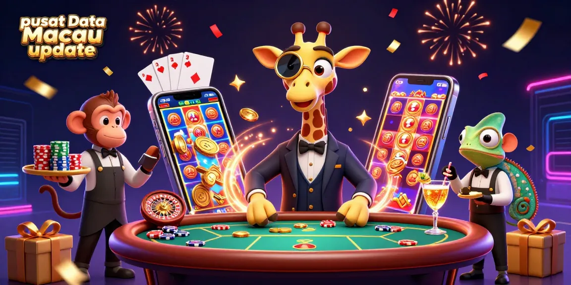 Mainkan pusat Data Macau dengan koktail emas di dunia kasino yang ceria.