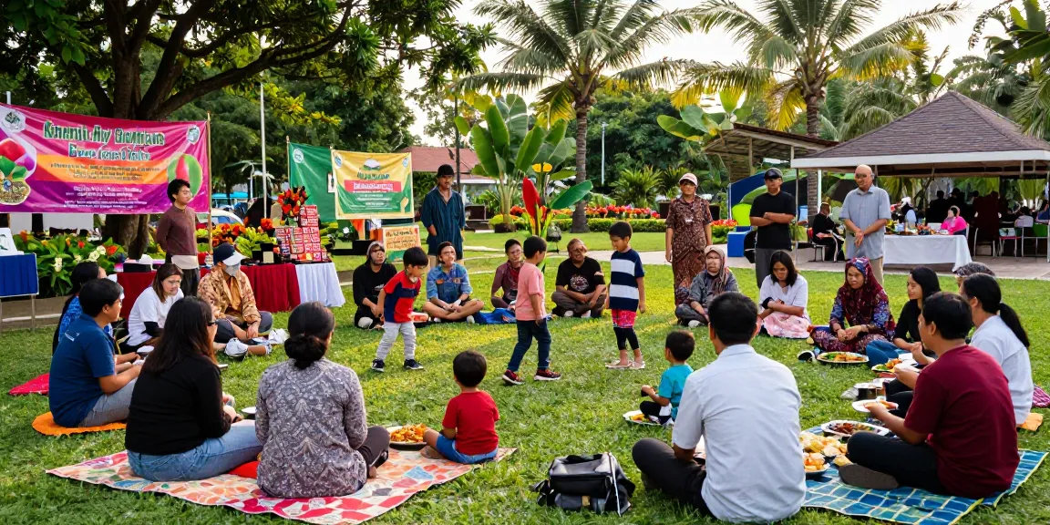 Aktivitas komunitas di taman lokal, menampilkan Leci123 Login untuk informasi terkini.