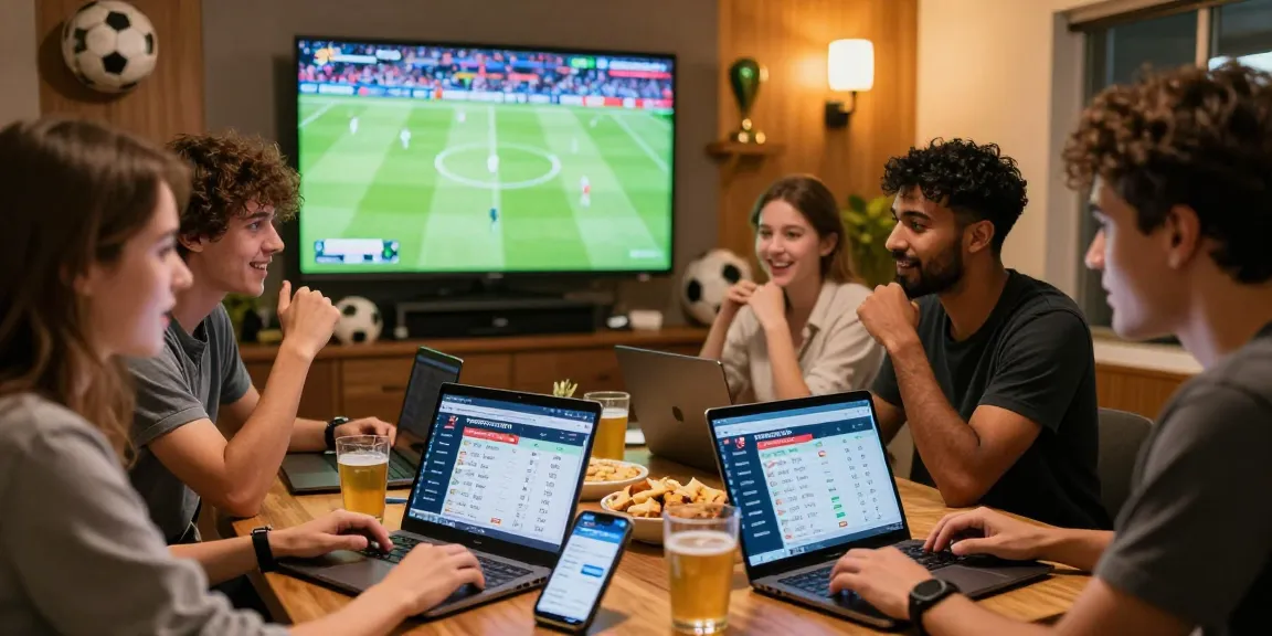Excited group analyzing TEMPOTOTO sports betting options for World Cup.