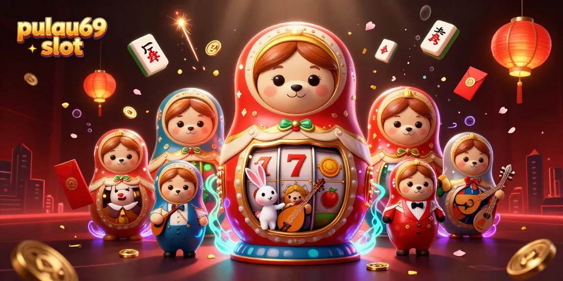 Experience pulau69 slot through vibrant 3D illustration depicting engaging casino themes and lively characters.