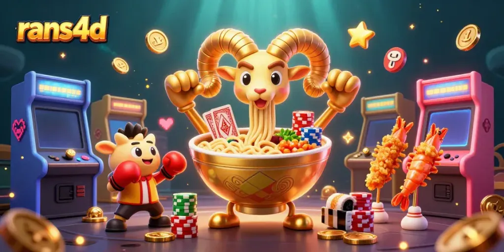 RANS4d menawarkan pengalaman menarik dengan ilustrasi kasino penuh warna dan karakter unik.