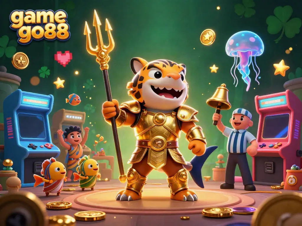 Experience the game go88 with thrilling symbols and characters in an underwater colosseum setting.