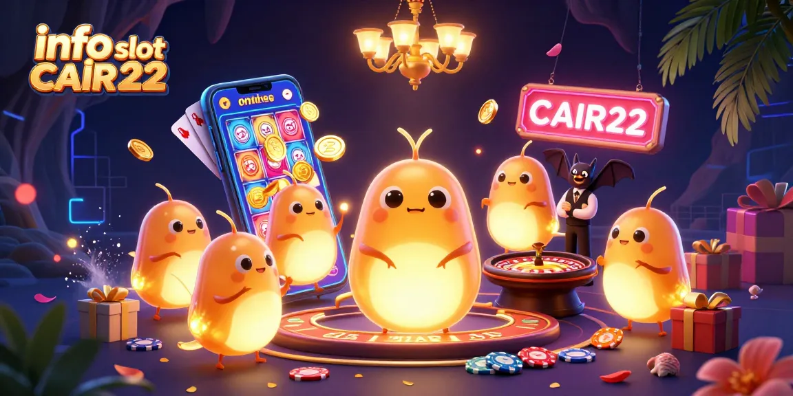 Engage with exciting games and features in info slot online CAIR22's vibrant casino scene illuminated by glowworms.