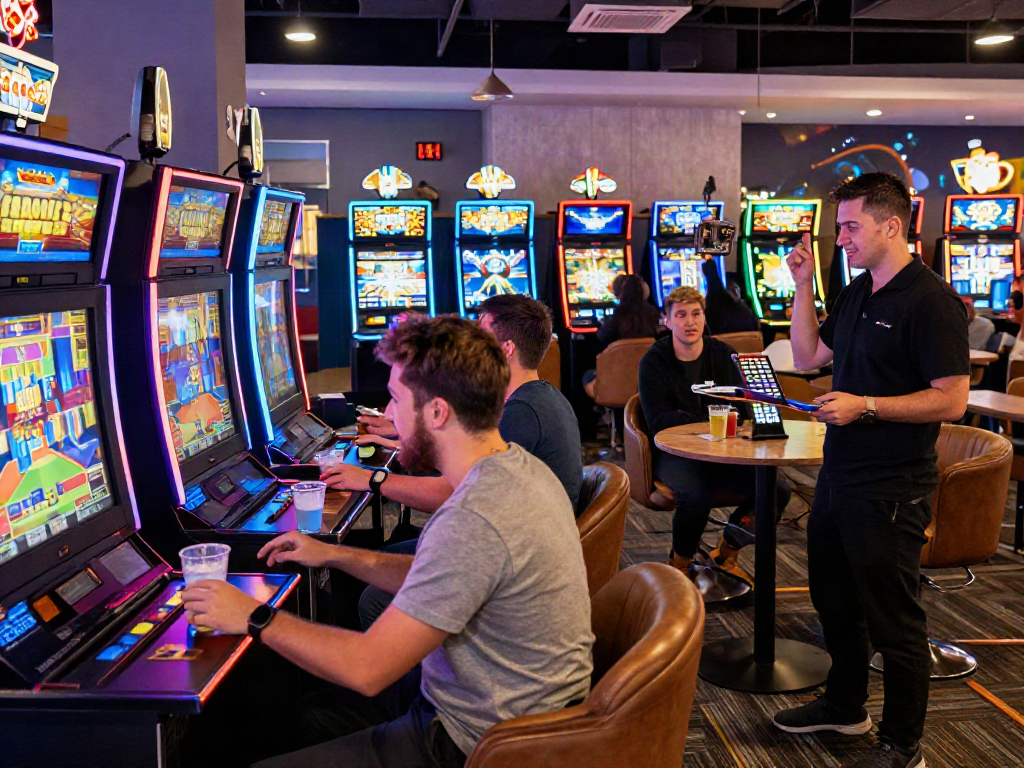 Pengalaman agen slot online di kasino modern dengan pemain bersemangat.