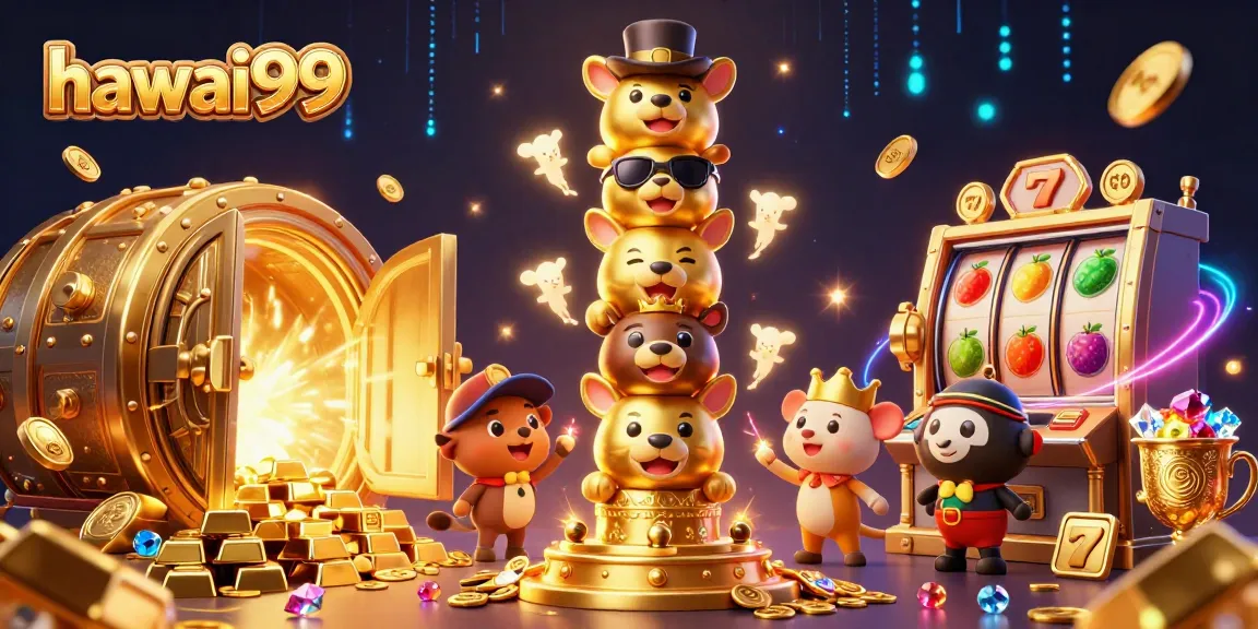Experience the vibrant energy of hawai99 with lively casino characters and treasure elements in a dynamic 3D world.