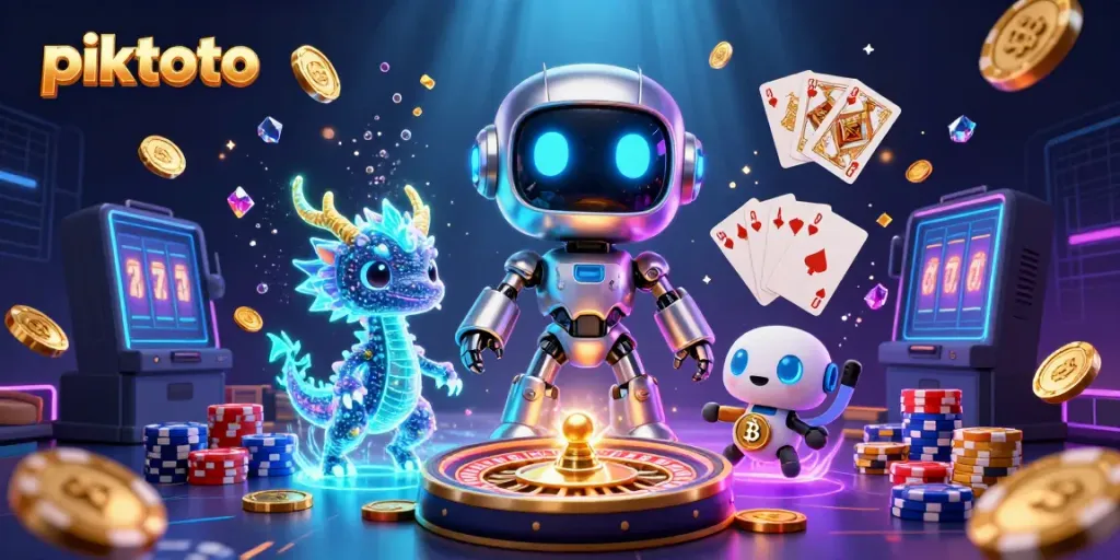 Play exciting games on piktoto with thriving neon characters and vibrant casino elements.