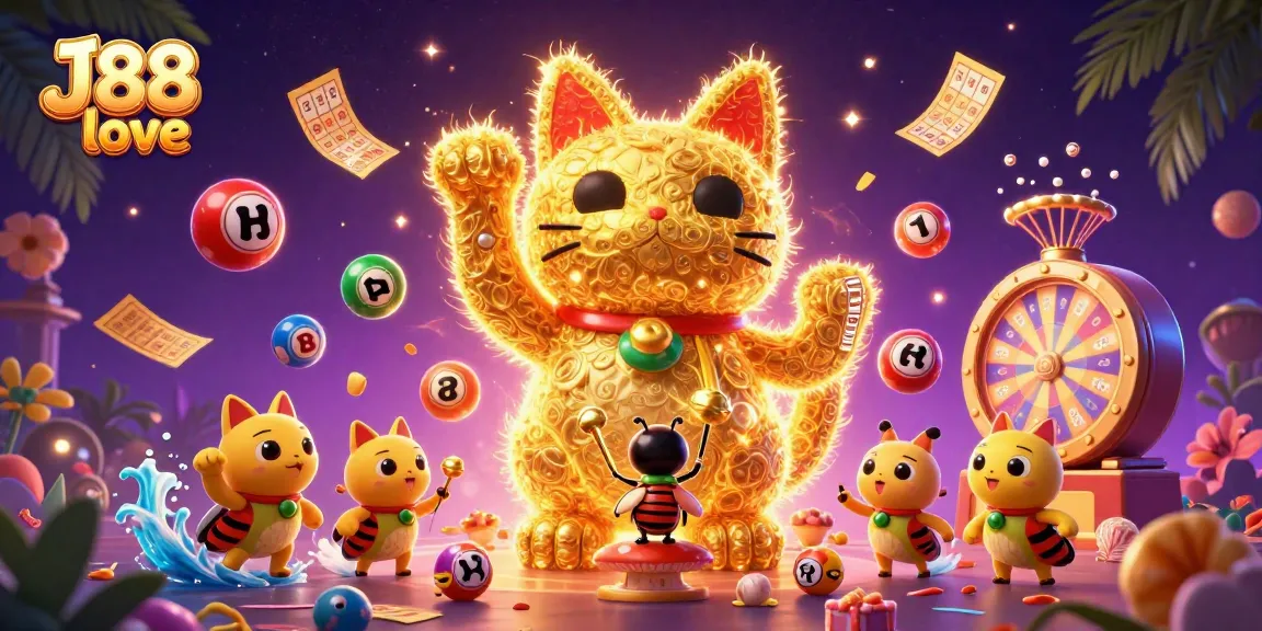 Experience the excitement of J88 love with vibrant illustrations of casino magic and luck.