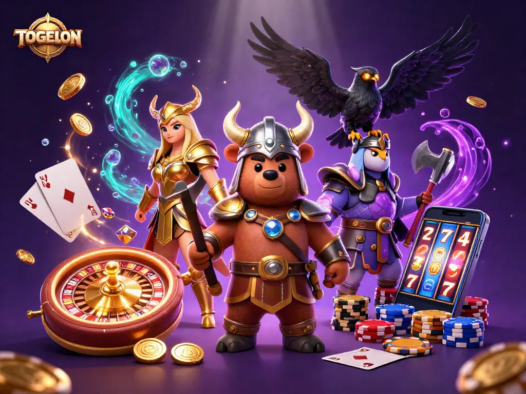 Experience thrilling gameplay at TOGELON with dynamic casino elements and vibrant characters.