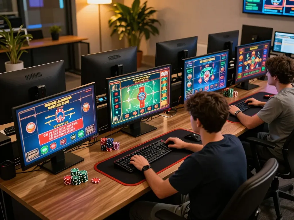 Phiên chơi game trực tuyến hấp dẫn với Link 12bet trên nhiều màn hình trong một không gian thoải mái.
