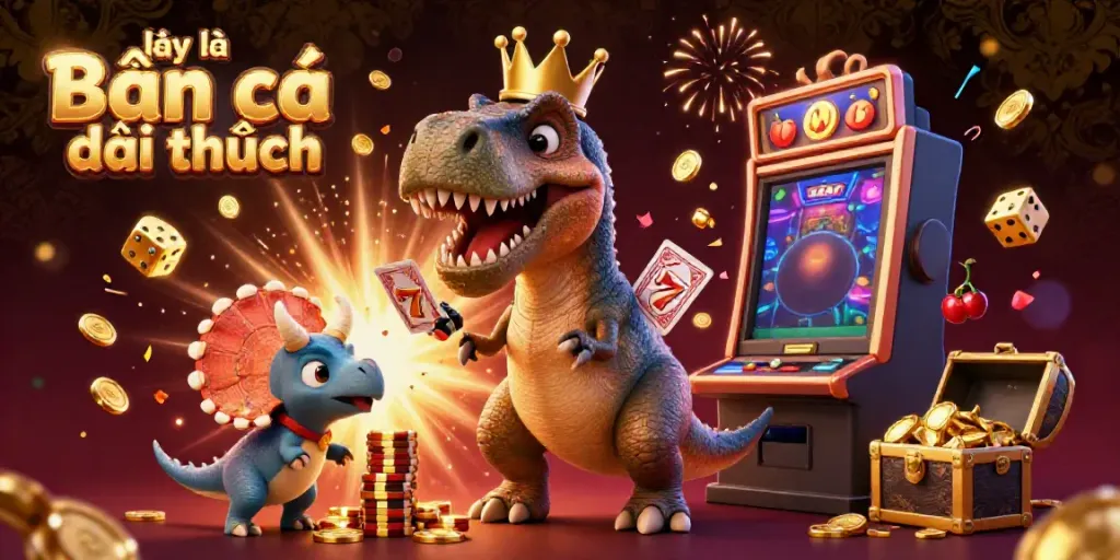 Engaging scene of lại là Bắn cá đổi thưởng with cartoon characters stirring excitement with dynamic casino elements.