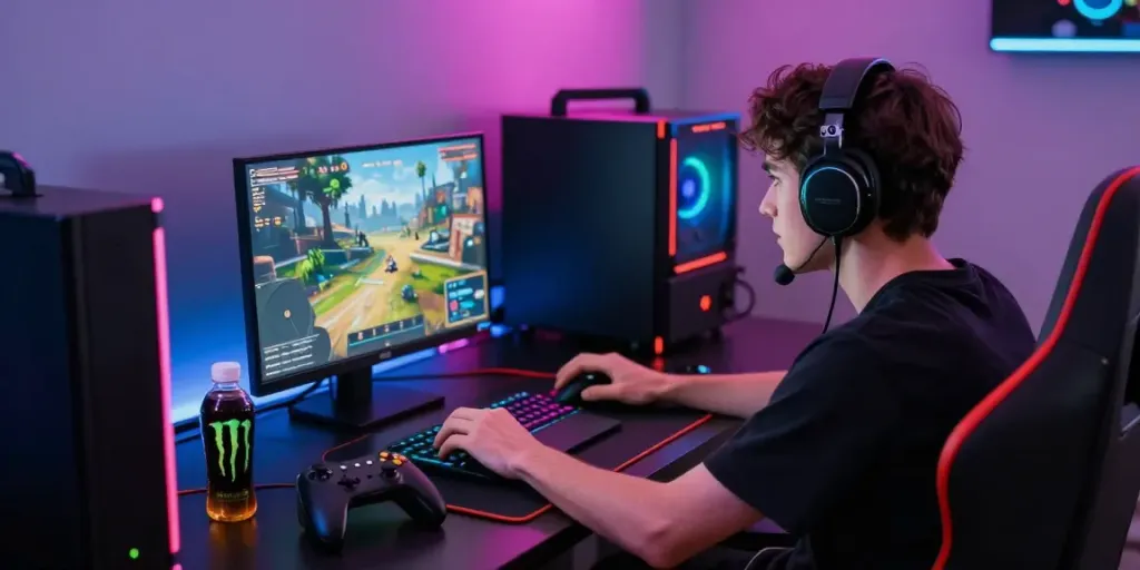 Pengalaman bermain babe138 dengan gamer terlibat dalam permainan online penuh warna.