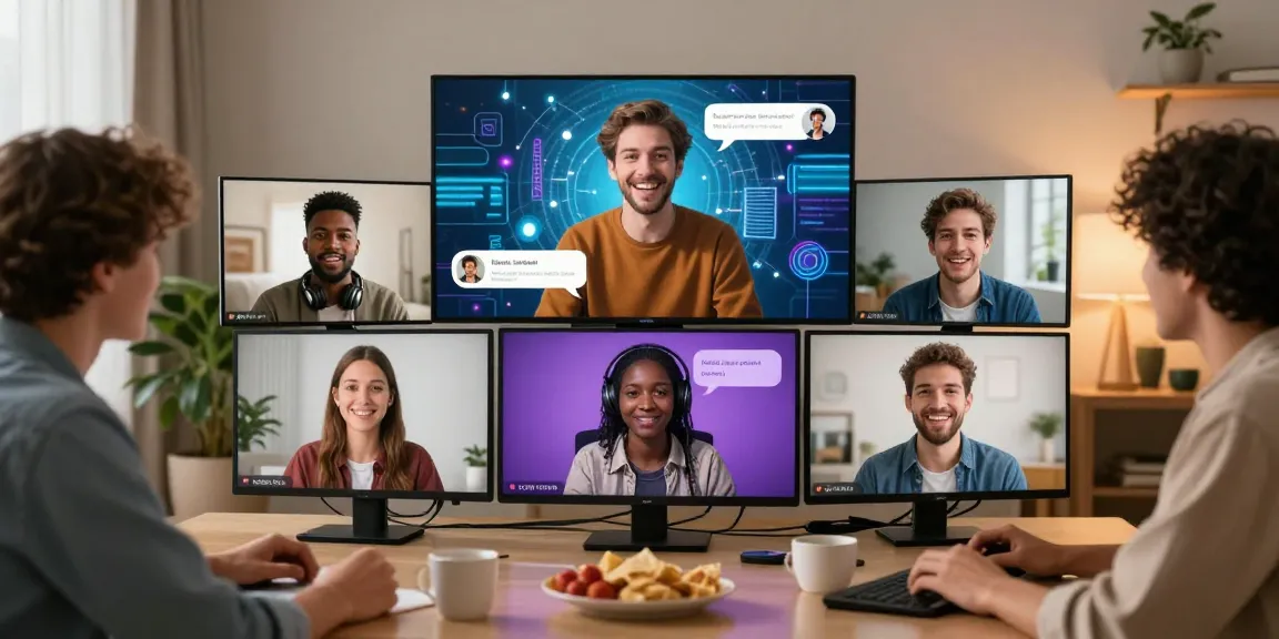 Engaging AI NSFW chat scene with diverse users interacting in a modern digital space.