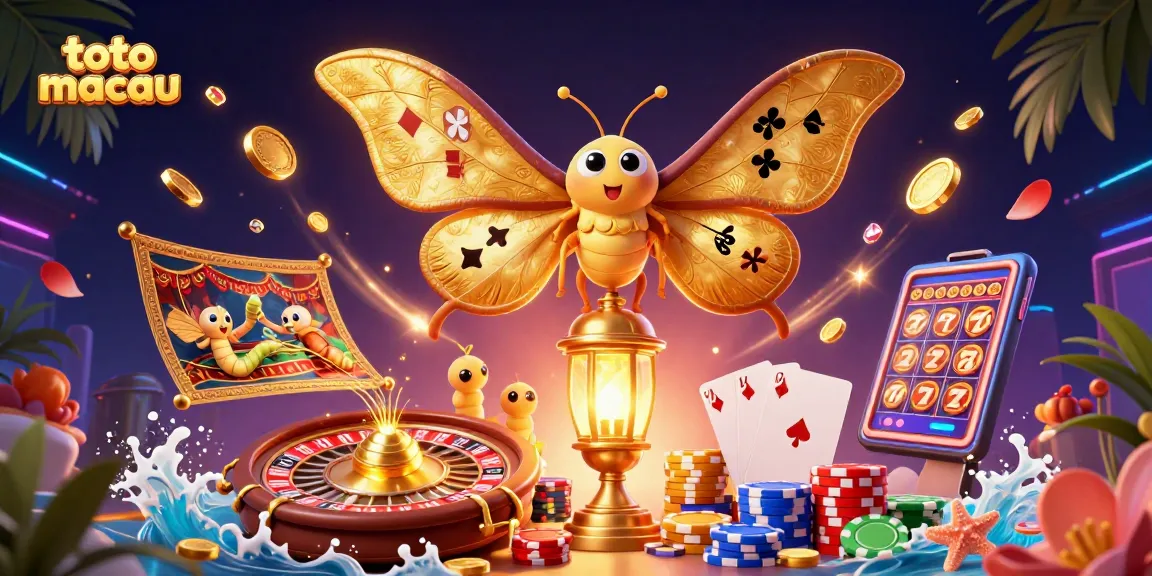 Menghadirkan toto macau dengan kupu-kupu raksasa dan elemen kasino yang memukau.
