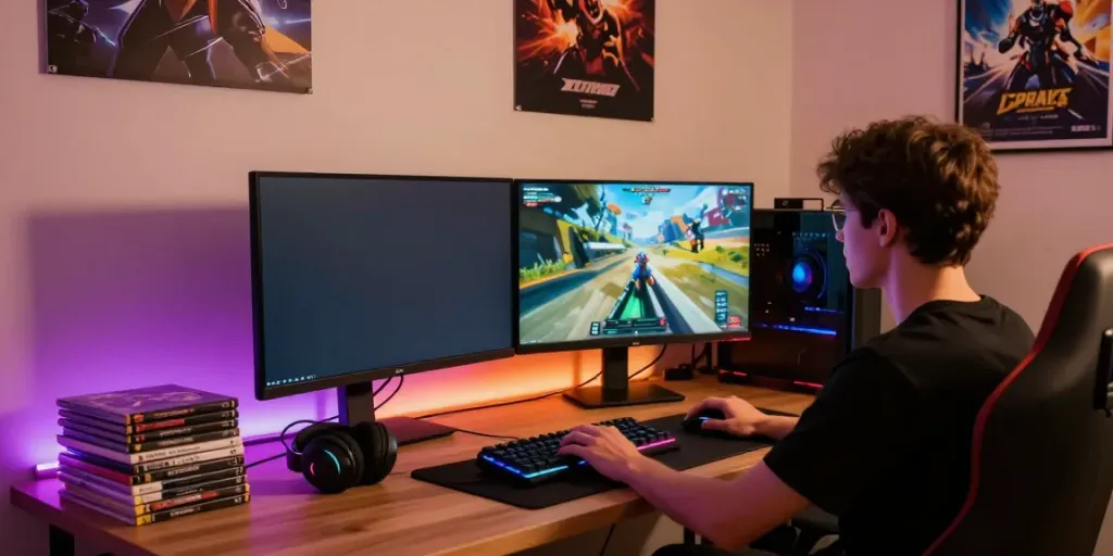 Ruang permainan online modern dengan pengguna aktif bermain di harum 4d.