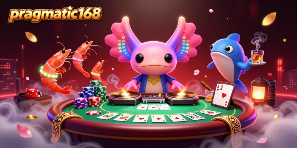 Experience exciting mobile gameplay at pragmatic168 with a vivid underwater casino scene featuring unique characters and dynamic casino elements.