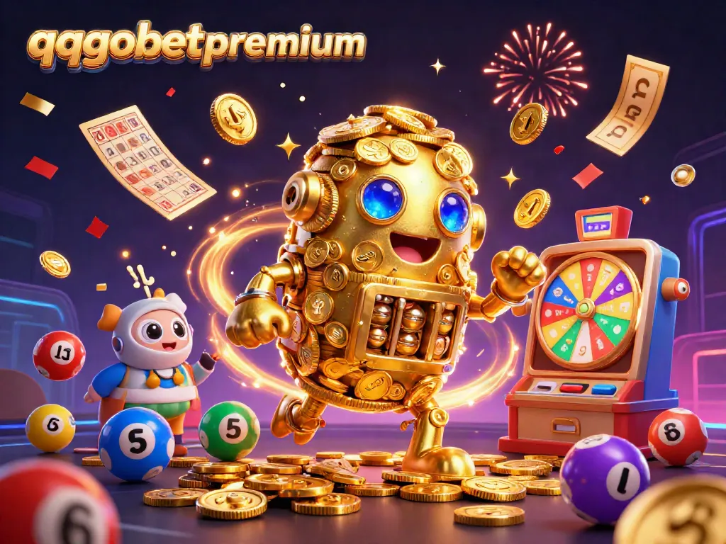 Engage with the excitement of gambling at qqgobetpremium featuring a golden golem and colorful game elements.