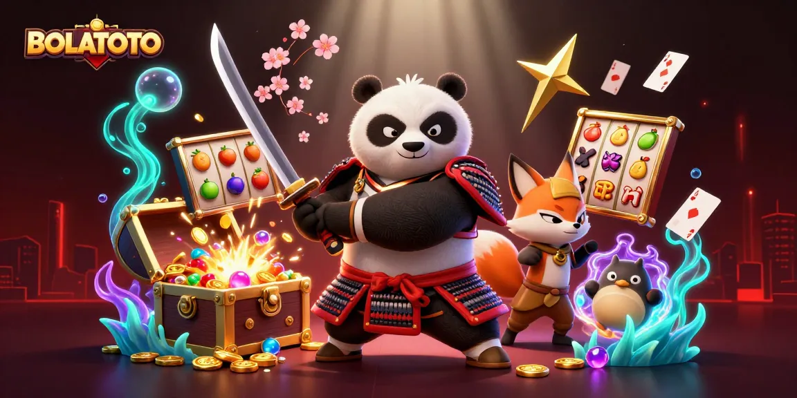 BOLATOTO menghadirkan ilustrasi 3D menarik dengan panda samurai dan elemen permainan slot, memberikan pengalaman bermain yang luar biasa.