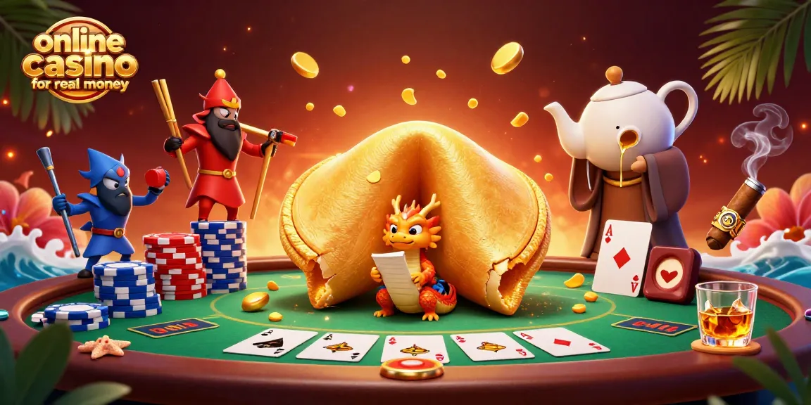 Experience the thrill of an online casino for real money with a vibrant, dynamic 3D scene showcasing fortune and excitement.