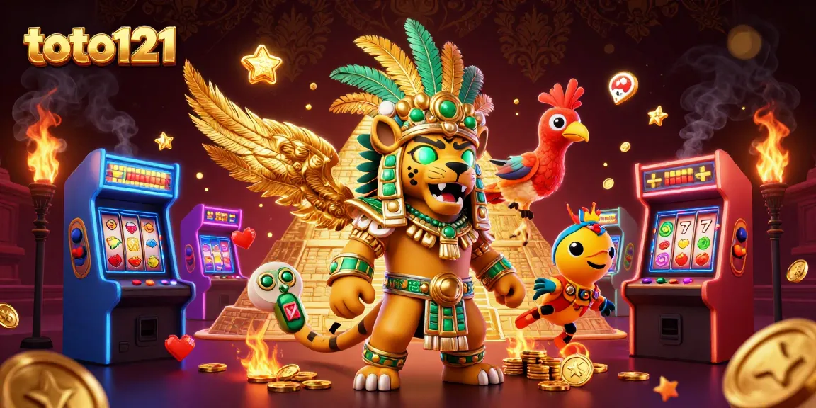 Mendapatkan kemenangan besar di toto121 dengan simbol jackpot dan elemen permainan slot yang menarik.